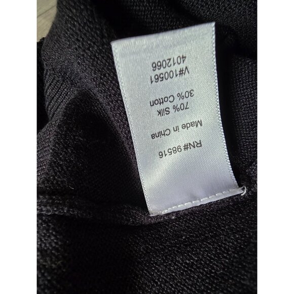 Coldwater Creek Silk Cotton Ruffle Sweater XL Black NWT - Picture 6 of 8